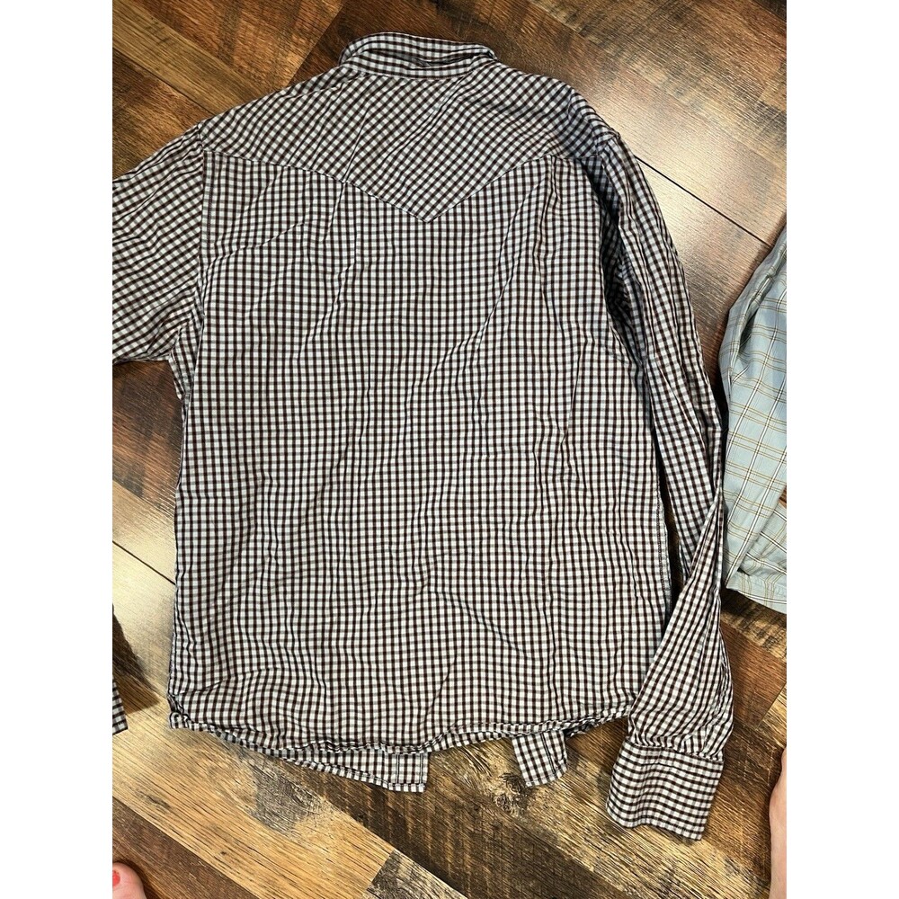 Hollister Western Pearl Snap Shirt Lot 3 Small Plaid Long Sleeve Button Up - Picture 11 of 11